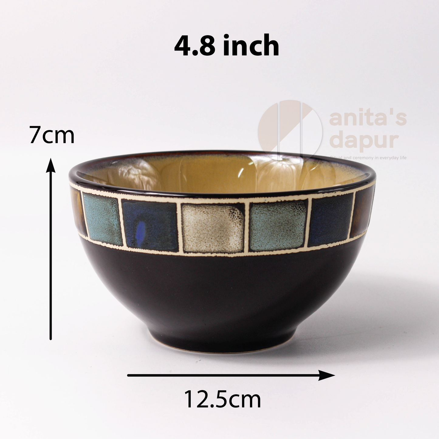 Blue Grid Bowls (4.8 inch , 6 inch , 9 inch)