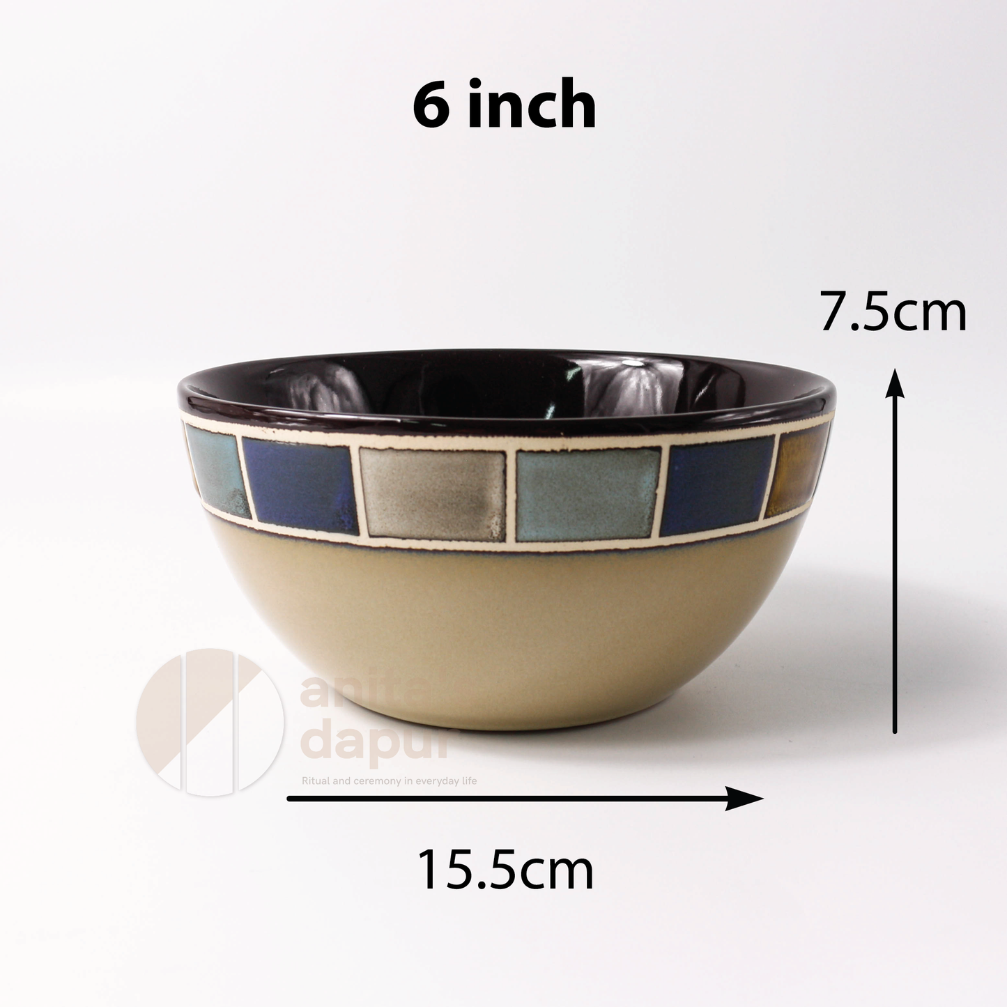 Blue Grid Bowls (4.8 inch , 6 inch , 9 inch)