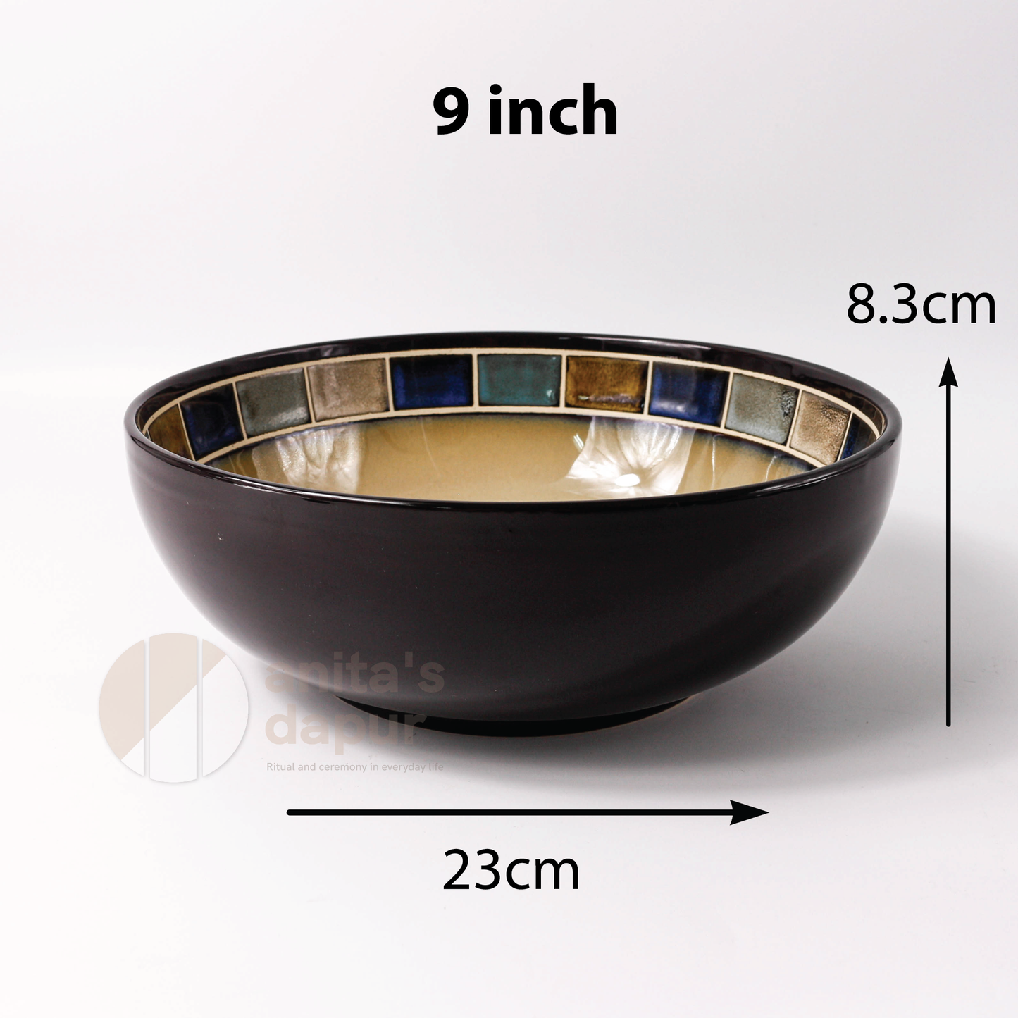 Blue Grid Bowls (4.8 inch , 6 inch , 9 inch)