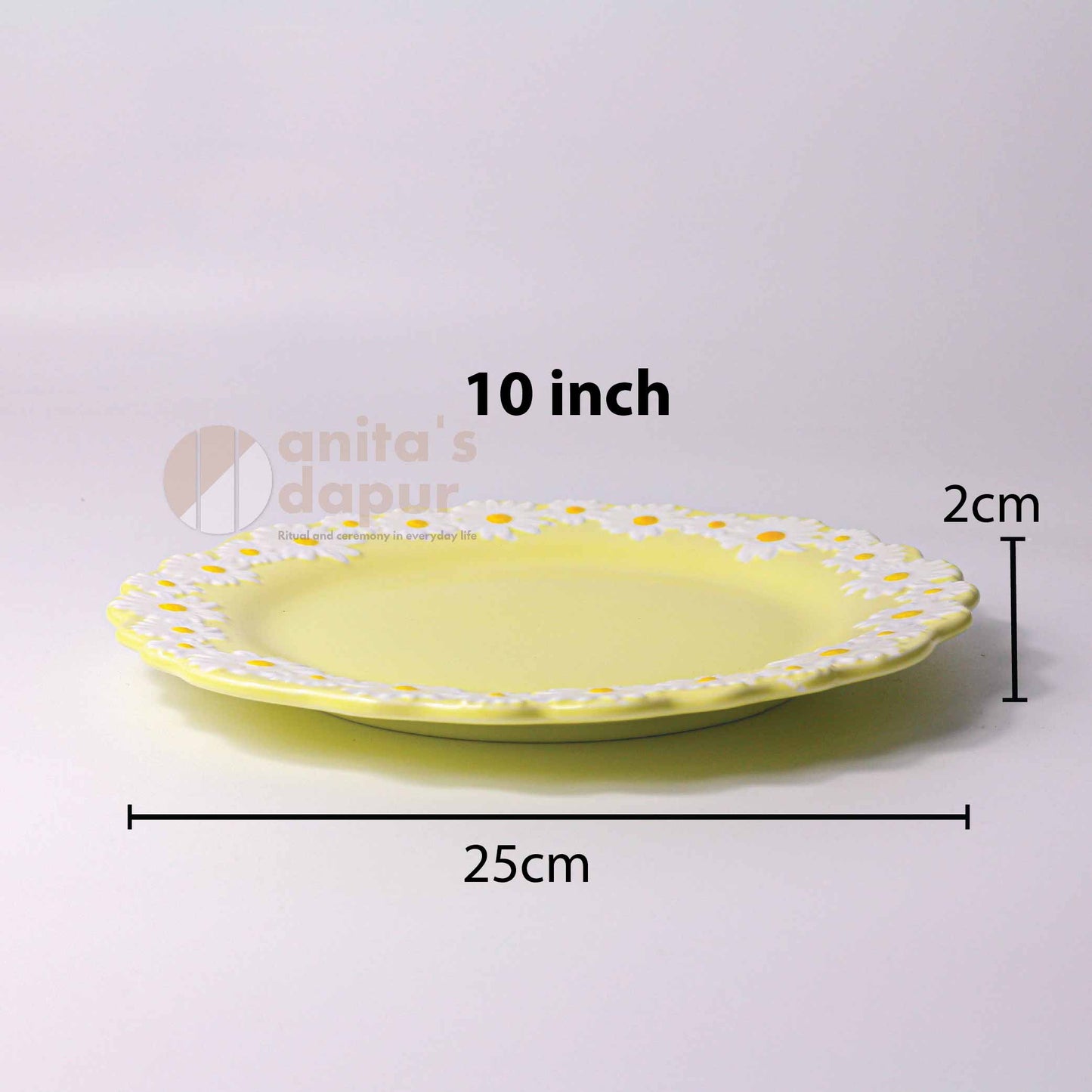Yellow Chrysan Plate (8inch , 10inch , 12inch)