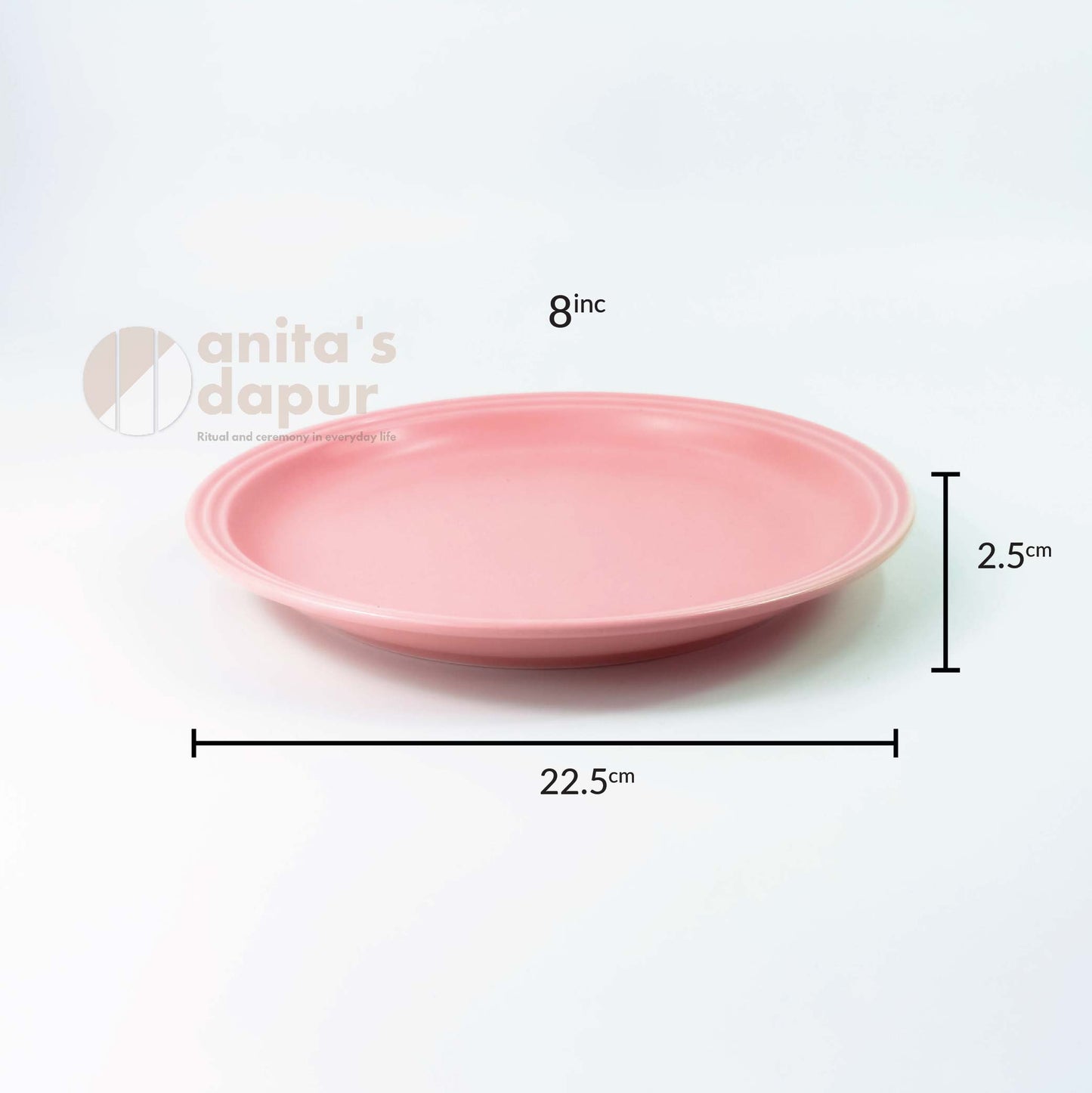 Matte Plate Pink (3.7inch , 8inch , 10inch , 12inch)