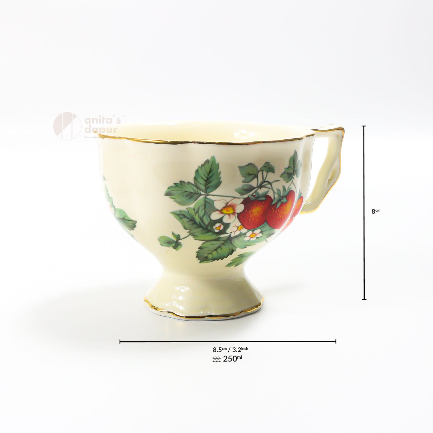 English Strawberry Cup & Saucer