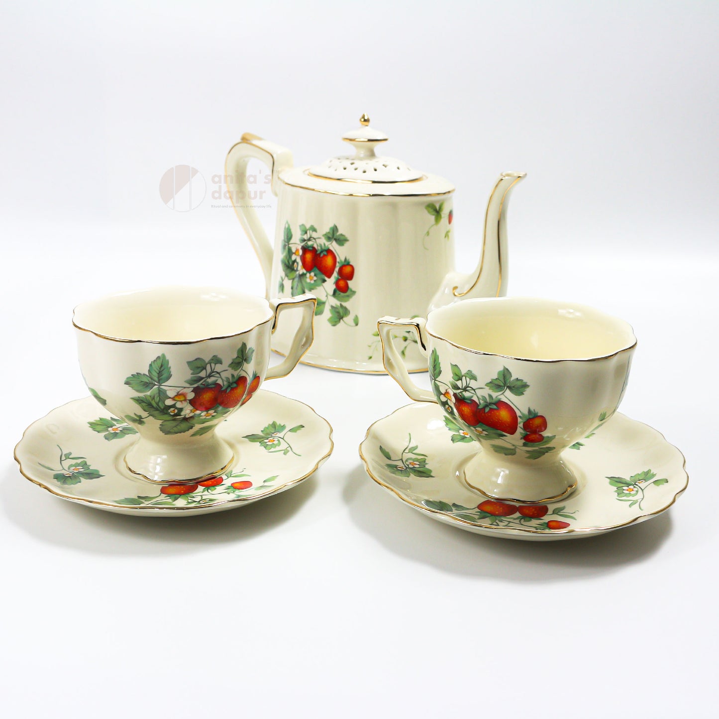 English Strawberry Cup & Saucer