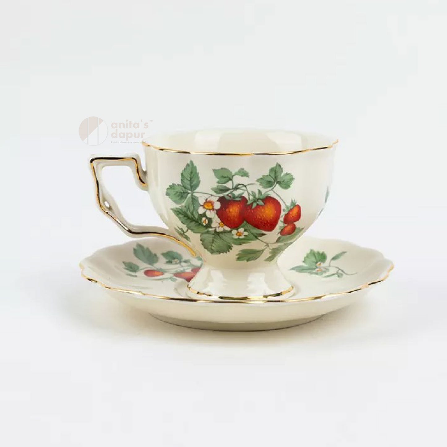 English Strawberry Cup & Saucer