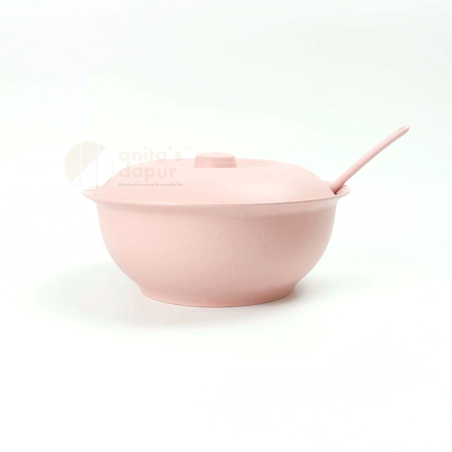 Wheat Straw Pot & Ladle (Beige & Pink)