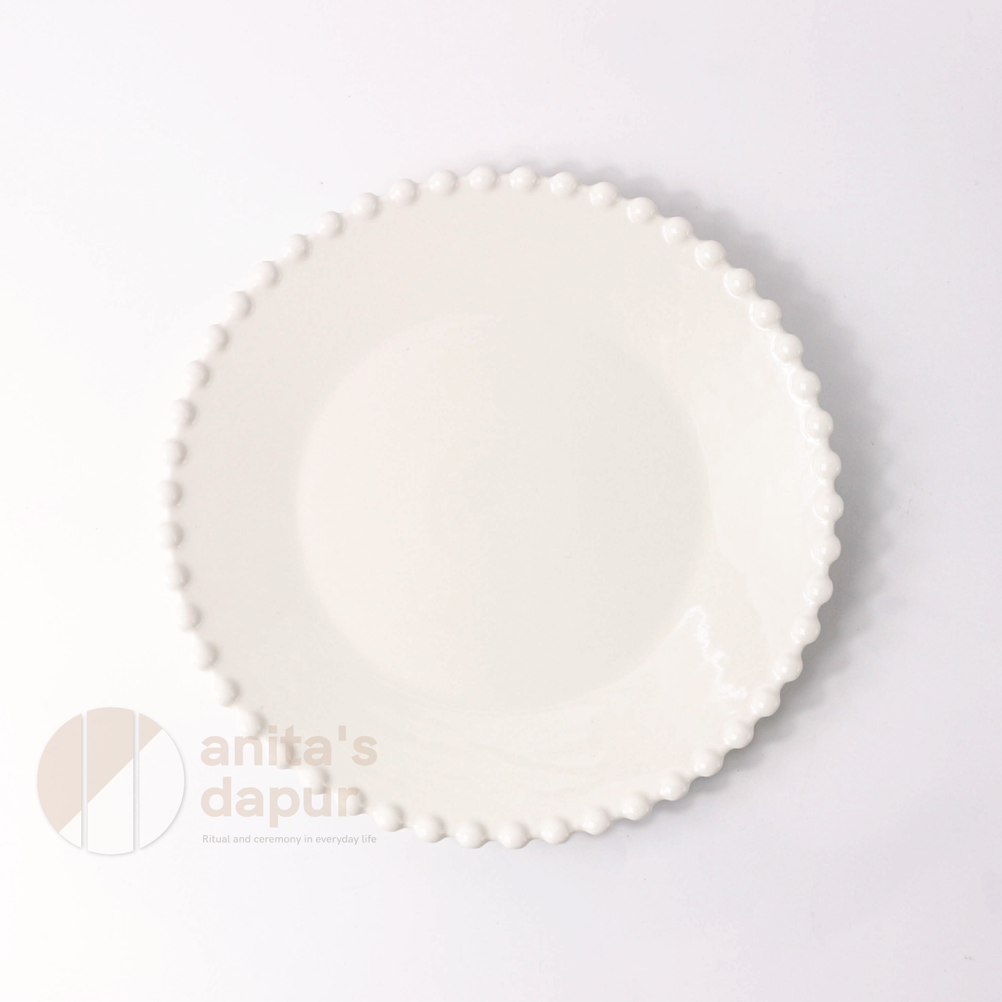 White Beads Series Plate (8 inch , 10 inch)